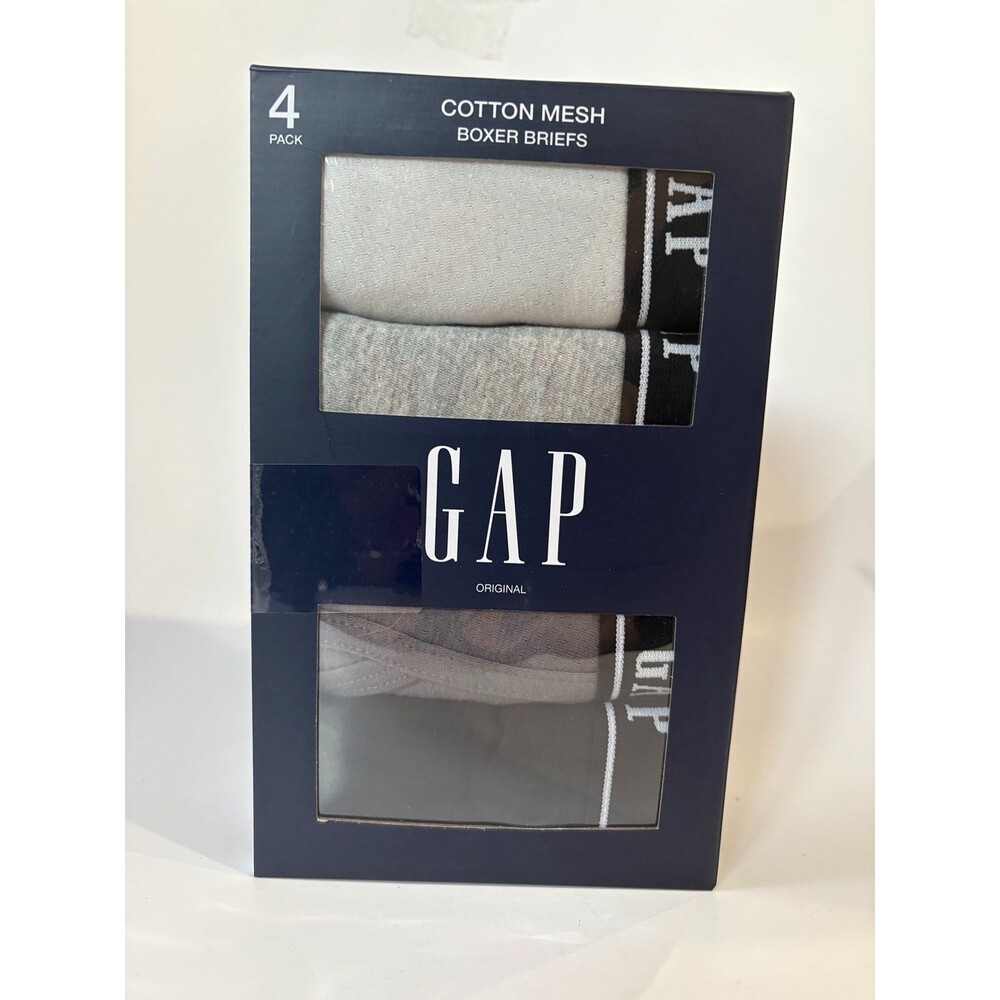GAP Mens XL Cotton Mesh Boxer Briefs 4 Pack Breathable Stretch Underwear NWT